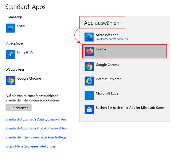 Firefox als Ihren Standardbrowser festlegen | Hilfe zu Firefox