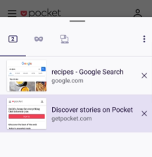 Android tab tray - list