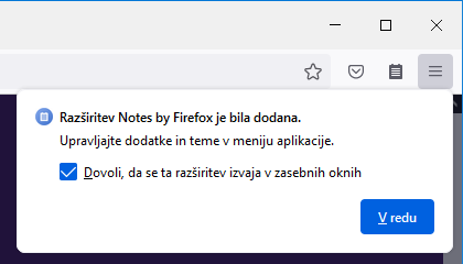 Fx96 razsiritev zasebno ob namestitvi