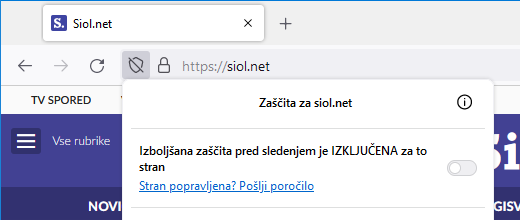 Fx96 Zascita pred sledenjem izkljucena