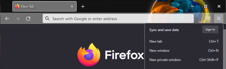 Firefox start page Themes & Skins