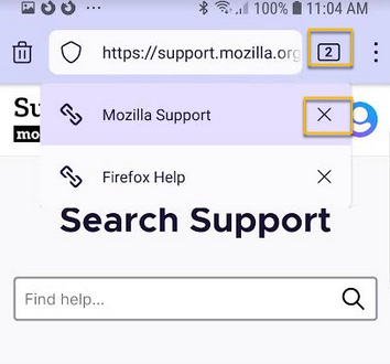 Sneeuwwitje boog hoekpunt Een individueel tabblad verwijderen in Firefox Focus voor Android | Hulp  voor Firefox Focus