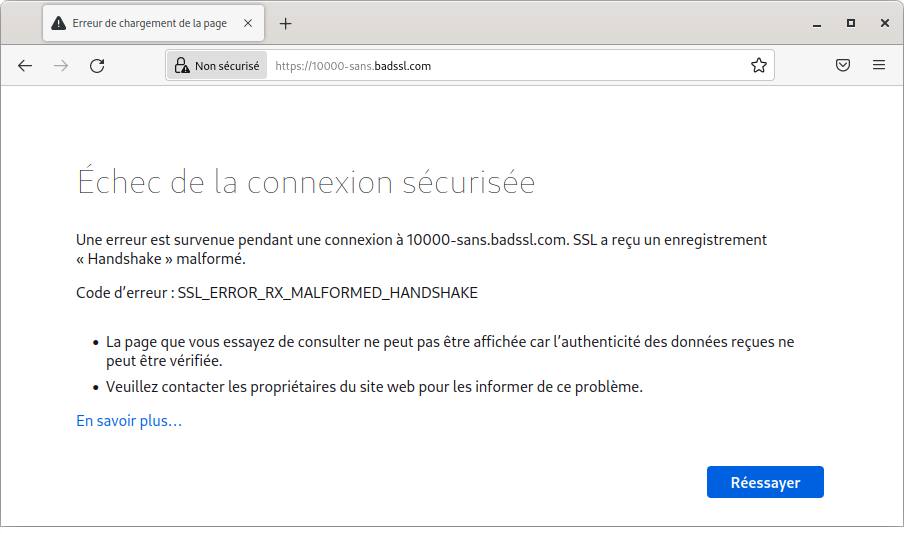 Que faire devant l’erreur « Échec de la connexion sécurisée