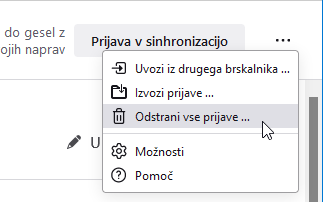 Fx99 Odstrani vse prijave
