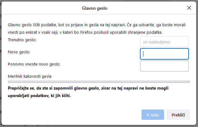 Fx99 nastavitev glavnega gesla