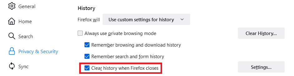 Fx100Custom-ClearHistoryWhenFirefoxCloses