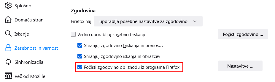 Fx103 Pocisti zgodovino ob izhodu