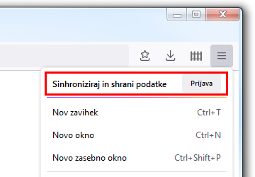 Fx105 Sinhroniziraj in shrani podatke