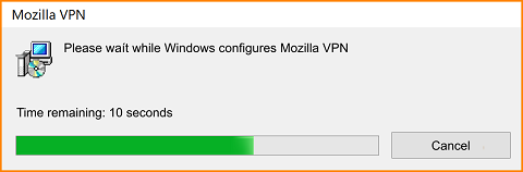 VPN Windows Fortschrittsanzeige Installation