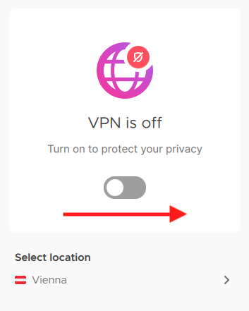 Turn on the VPN toggle