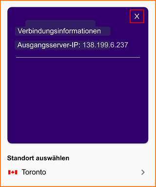 VPN Verbindungsinformationen schliessen
