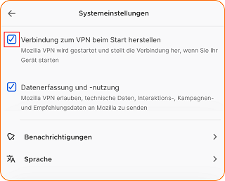 VPN Systemeinstellungen virtuell