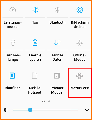 VPN Android Schnelleinstellungen