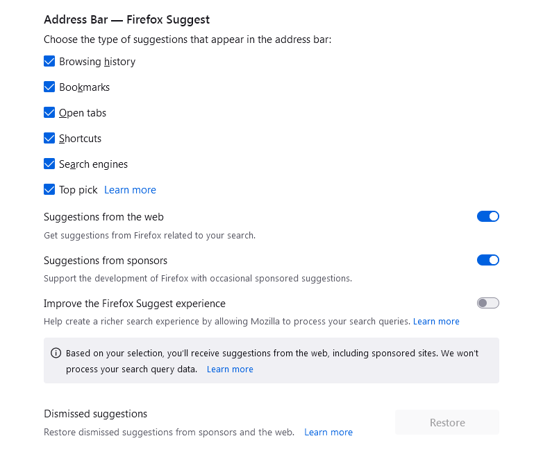 Fx112settings-AddressBarFirefoxSuggest-TopPick