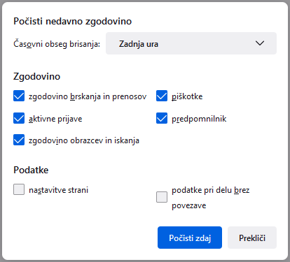 Fx113 Pocisti nedavno zgodovino