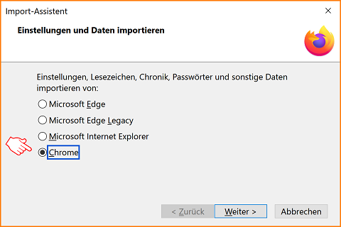 Daten von anderem Browser importieren 2 fx111