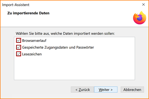 Daten von anderem Browser importieren 3 fx111