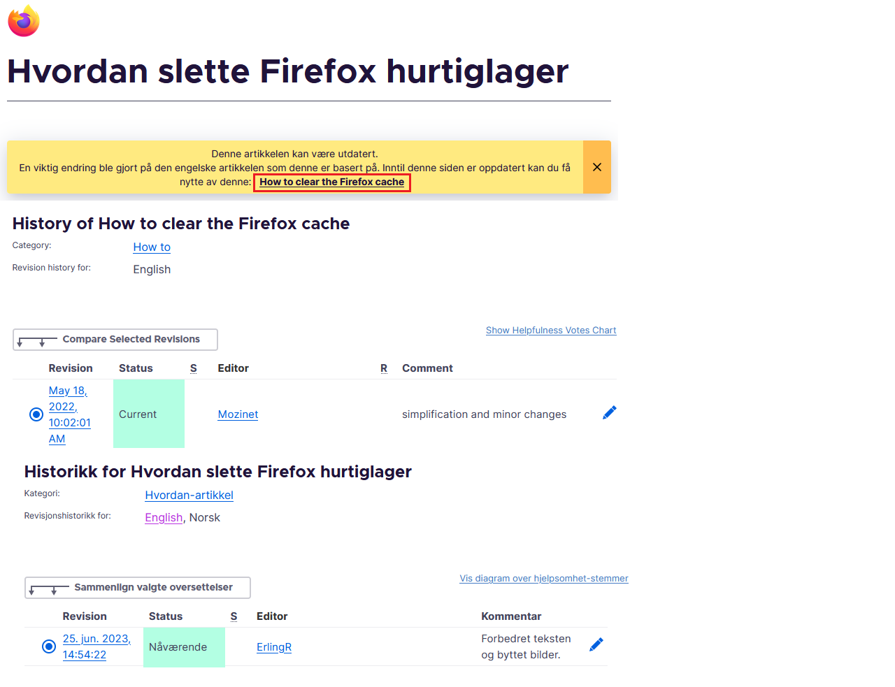 Howtoclearcache-comparisonofhistory