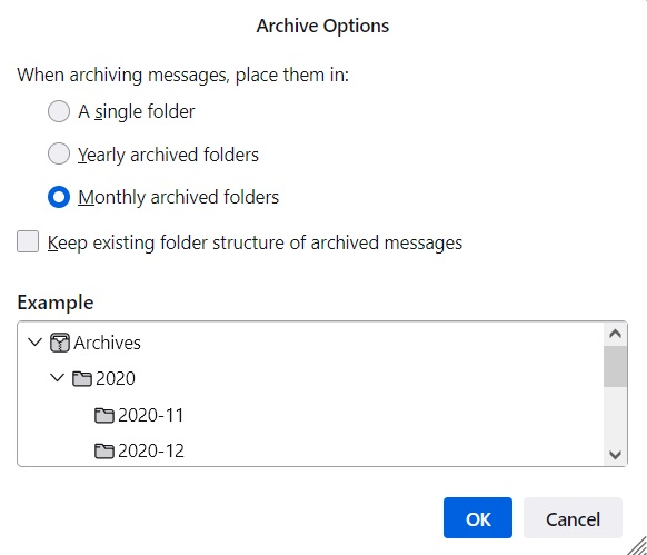 tb additional archive settings