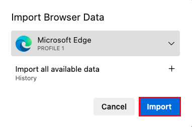 Import from Microsoft Edge 2