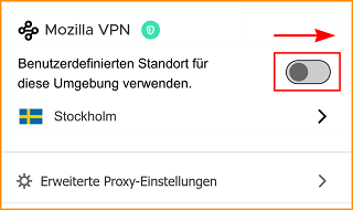 VPN Schalter schieben fx115