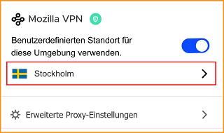 VPN Standort wählen fx115