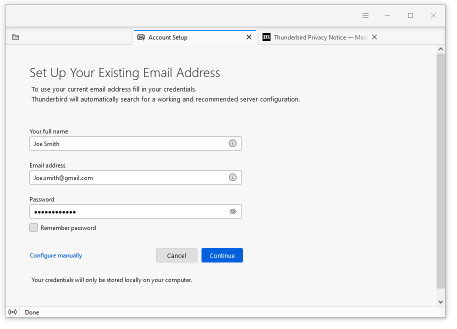 Automatic Account Configuration | Thunderbird Help