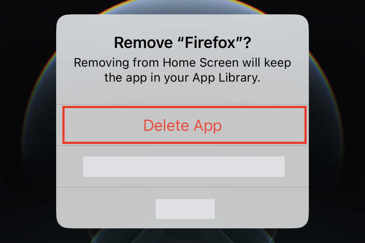 Delete Firefox iOS 2