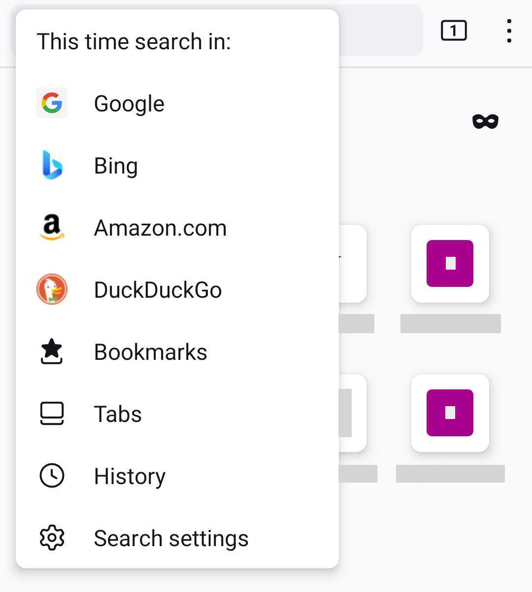Manage search engines Android 6