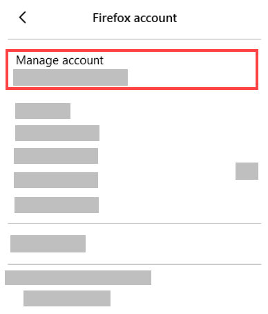 Manage your account