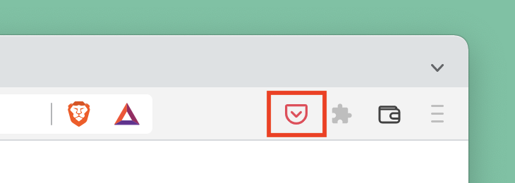 Save to pocket button in Brave