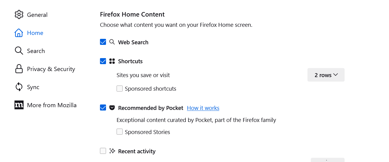 Fx117settings-FirefoxHomeContent