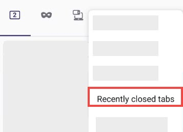 Recently closed tabs
