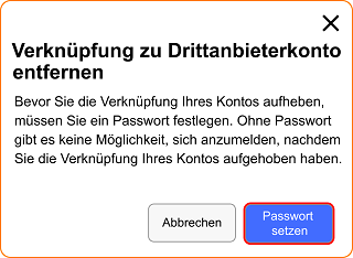 Verknüpfung aufheben Passwort setzen