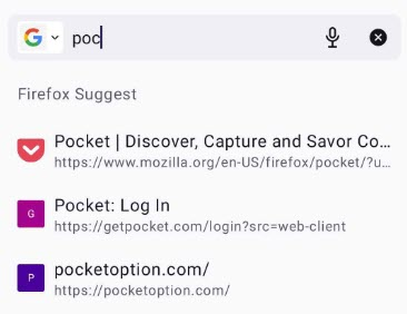 Firefox suggestions