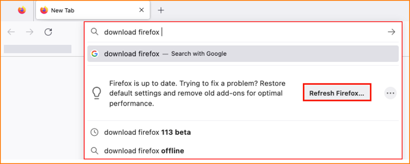 Suche Search with Firefox 8