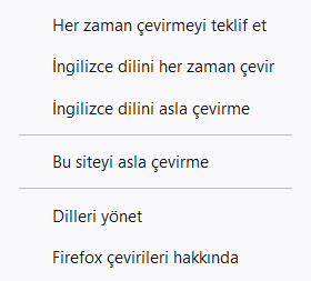 Çeviri ayarları 1