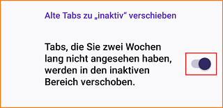 Android Tab zu inaktiv verschieben