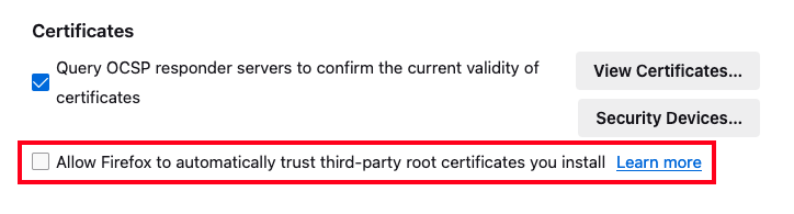 Automatically trust third-party root certificates