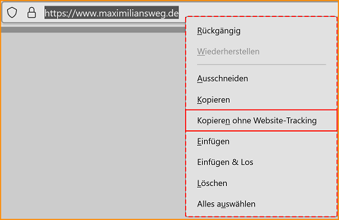 URL Kopieren ohne Website-Tracking