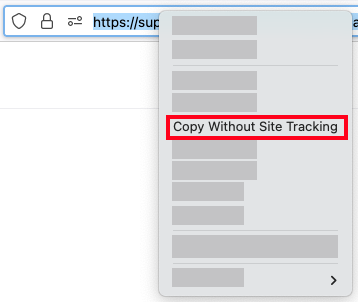 Copy without site tracking (address bar)