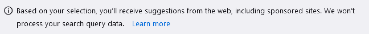 Firefox suggest queries disabled