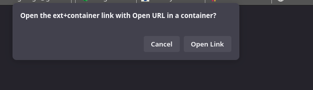 new "open url in container" dialog