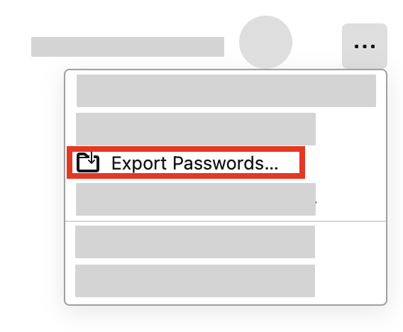 Export passwords option