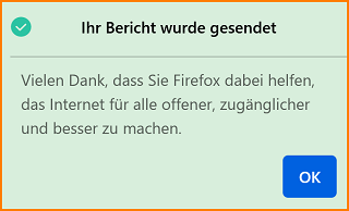 Problem mit Website melden Sendebestätigung fx123