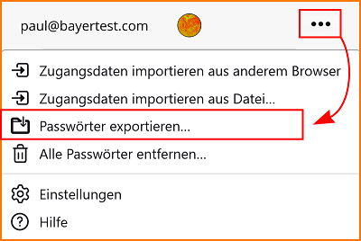 Passwörter exportieren fx123