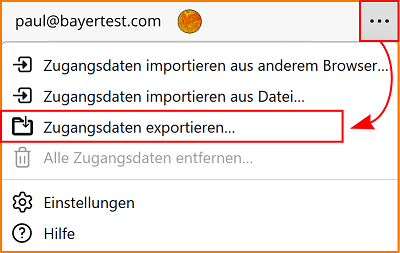 Zugangsdaten exportieren fx121