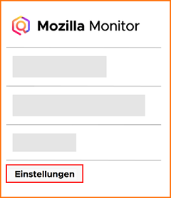 Mozilla Monitor Einstellungen