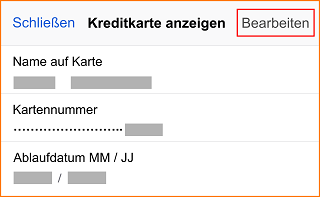 iOS Kreditkarte anzeigen fx123