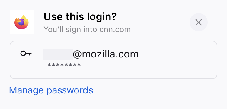 Autofill passwords 2